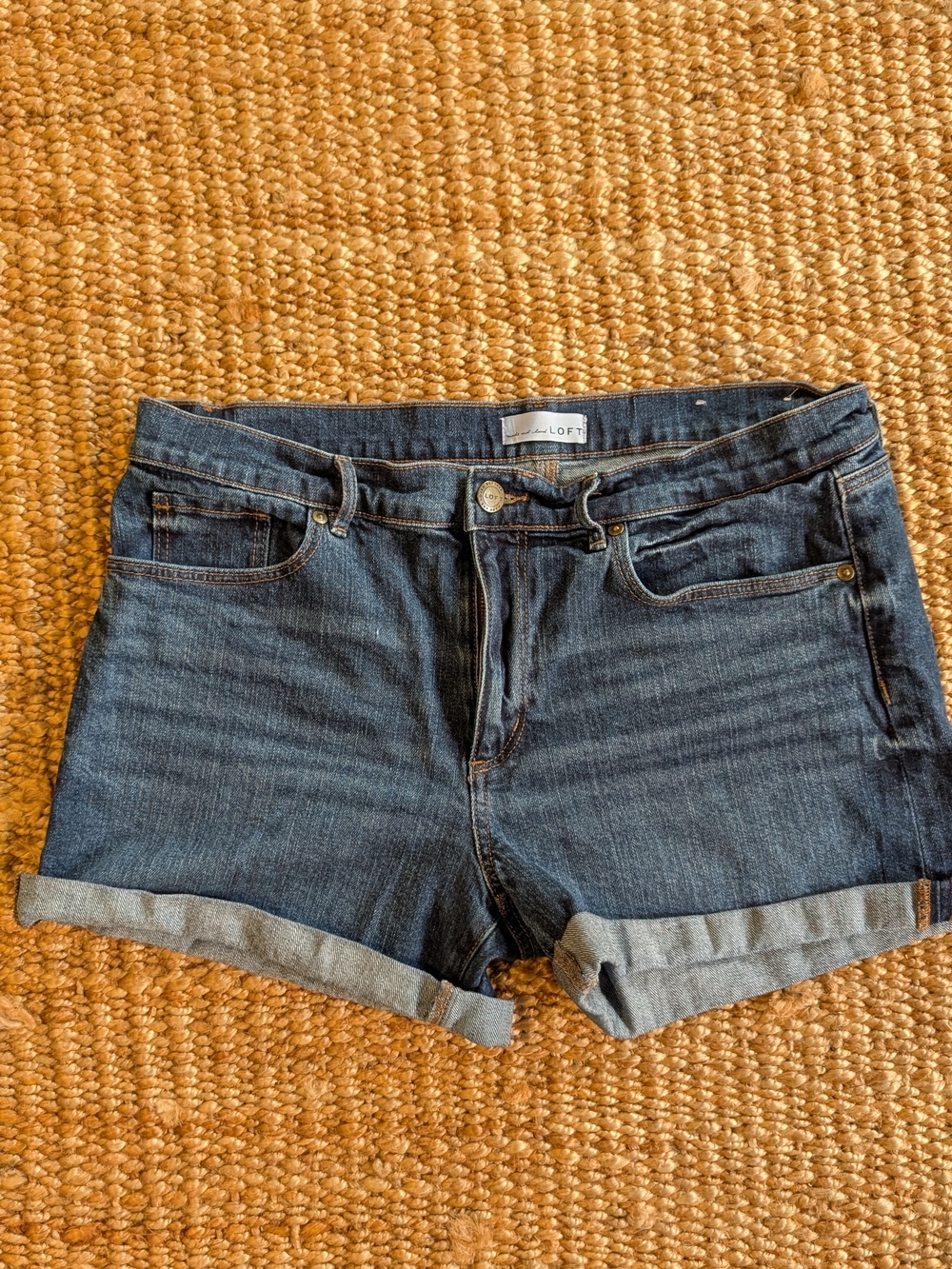 LOFT Blue Denim Jeans with Contrast Stitching